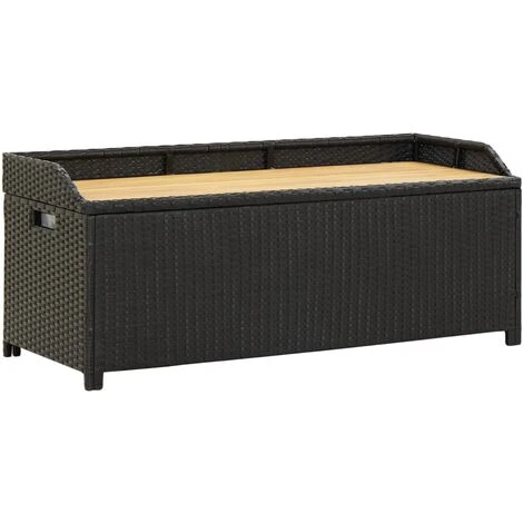VIDAXL Banc De Jardin Avec Compartiment De Rangement à Polyrattan Diverses Couleurs Banc De Rangement De Jardin 120 Cm Résine Tressée Noir Couleur : NOIR 3 VIDAXL Banc De Jardin Avec Compartiment De Rangement à Polyrattan Diverses Couleurs Banc De Rangement De Jardin 120 Cm Résine Tressée Noir Couleur : NOIR
