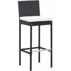 Nova 7 PC Garden Bar Ensemble Avec Coussins Polyrattan Diverses Couleurs Ensemble De Bar De Jardin 7 Pcs Et Coussins Résine Tressée Noir Couleur : NOIR -Promos Verde Rêverie Boutique 57225423 4