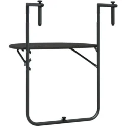 VIDAXL Table De Balcon En Plastique Rotin En Plastique Hauteur Réglable Diverses Couleurs Table De Balcon Marron 60x64x83,5 Cm Plastique Aspect De Rotin Couleur : MARRON -Promos Verde Rêverie Boutique 57225646 4