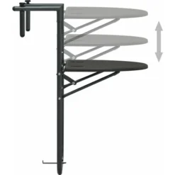 VIDAXL Table De Balcon En Plastique Rotin En Plastique Hauteur Réglable Diverses Couleurs Table De Balcon Marron 60x64x83,5 Cm Plastique Aspect De Rotin Couleur : MARRON -Promos Verde Rêverie Boutique 57225646 5