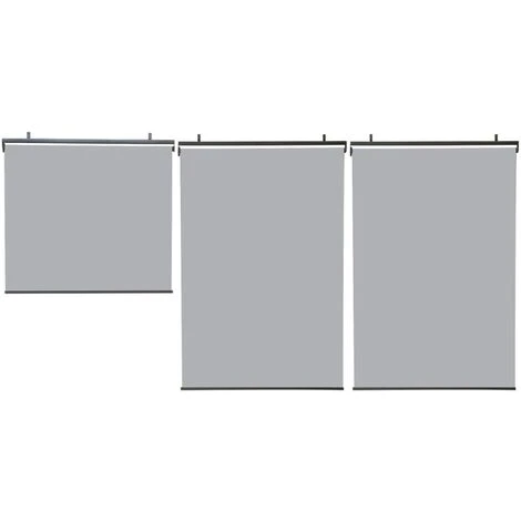 Lot De 3 Stores Enrouleurs L.125 X H. 225 CM Pour Pergola Gris Clair 6 Lot De 3 Stores Enrouleurs L.125 X H. 225 CM Pour Pergola Gris Clair – Image 4