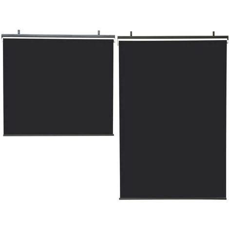 Lot De 2 Stores Enrouleurs L.124 X H. 225 CM Pour Pergola Noir 6 Lot De 2 Stores Enrouleurs L.124 X H. 225 CM Pour Pergola Noir – Image 4
