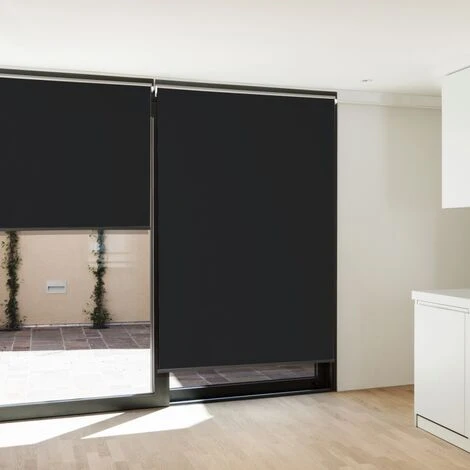 Lot De 2 Stores Enrouleurs L.124 X H. 225 CM Pour Pergola Noir 7 Lot De 2 Stores Enrouleurs L.124 X H. 225 CM Pour Pergola Noir – Image 5