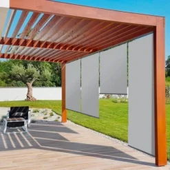 Lot De 2 Stores Enrouleurs L.125 X H. 225 CM Pour Pergola Gris Clair 9 Lot De 2 Stores Enrouleurs L.125 X H. 225 CM Pour Pergola Gris Clair -Promos Verde Rêverie Boutique 57257167 3