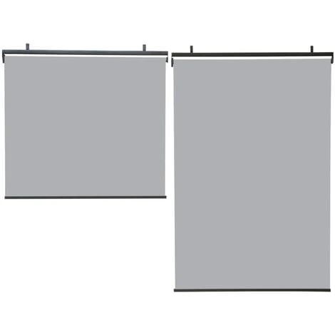 Lot De 2 Stores Enrouleurs L.125 X H. 225 CM Pour Pergola Gris Clair 6 Lot De 2 Stores Enrouleurs L.125 X H. 225 CM Pour Pergola Gris Clair – Image 4
