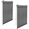 Lot De 2 Stores Enrouleurs Tamisants L.124 X H. 225 CM Pour Pergola Gris Anthracite