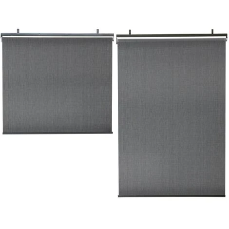 Lot De 2 Stores Enrouleurs Tamisants L.124 X H. 225 CM Pour Pergola Gris Anthracite 6 Lot De 2 Stores Enrouleurs Tamisants L.124 X H. 225 CM Pour Pergola Gris Anthracite – Image 4
