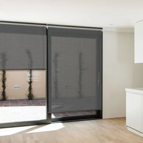 Lot De 2 Stores Enrouleurs Tamisants L.124 X H. 225 CM Pour Pergola Gris Anthracite 7 Lot De 2 Stores Enrouleurs Tamisants L.124 X H. 225 CM Pour Pergola Gris Anthracite – Image 5