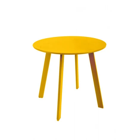 Table D'appoint, Table Basse Ronde De Jardin Jaune En Acier Epoxy 49X45CM- Meuble De Jardin 3 Table D'appoint, Table Basse Ronde De Jardin Jaune En Acier Epoxy 49X45CM- Meuble De Jardin