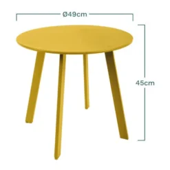 Table D'appoint, Table Basse Ronde De Jardin Jaune En Acier Epoxy 49X45CM- Meuble De Jardin 9 Table D'appoint, Table Basse Ronde De Jardin Jaune En Acier Epoxy 49X45CM- Meuble De Jardin -Promos Verde Rêverie Boutique 57358089 4