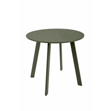 Table D'appoint, Table Basse Ronde De Jardin Kaki En Acier Epoxy 49X45CM- Meuble De Jardin 3 Table D'appoint, Table Basse Ronde De Jardin Kaki En Acier Epoxy 49X45CM- Meuble De Jardin