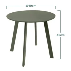 Table D'appoint, Table Basse Ronde De Jardin Kaki En Acier Epoxy 49X45CM- Meuble De Jardin 10 Table D'appoint, Table Basse Ronde De Jardin Kaki En Acier Epoxy 49X45CM- Meuble De Jardin -Promos Verde Rêverie Boutique 57358091 4