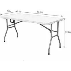 Soges Table Pliante Table Utilitaire Pliante D'extérieur Pour Jardin, Plage, Camping, Pique-niques, Barbecues, Fête, Sans Assemblage Et Facile à Transporter 10 Soges Table Pliante Table Utilitaire Pliante D'extérieur Pour Jardin, Plage, Camping, Pique-niques, Barbecues, Fête, Sans Assemblage Et Facile à Transporter -Promos Verde Rêverie Boutique 57480808 4