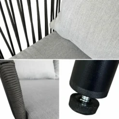 Salon De Jardin En Corde OUVÉA Gris Clair - 5 Places 10 Salon De Jardin En Corde OUVÉA Gris Clair - 5 Places -Promos Verde Rêverie Boutique 57772785 4