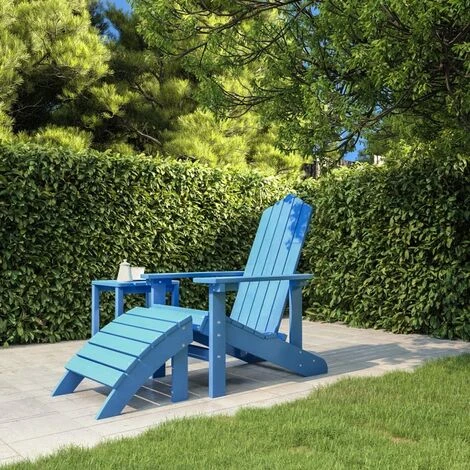 Chaise De Jardin Adirondack Avec Repose-pied PEHD Bleu Marine VidaXL 4 Chaise De Jardin Adirondack Avec Repose-pied PEHD Bleu Marine VidaXL – Image 2