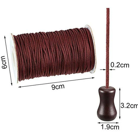 Corde D'Ombrage Tressé Marron 50 M/Rouleau Avec 4 Pièces Marron Pendentif En Bois Pour Aluminium Store Ombre, Plante De Jardinage Et De L'Artisanat (Marron)T-Audace 4 Corde D'Ombrage Tressé Marron 50 M/Rouleau Avec 4 Pièces Marron Pendentif En Bois Pour Aluminium Store Ombre, Plante De Jardinage Et De L'Artisanat (Marron)T-Audace – Image 2