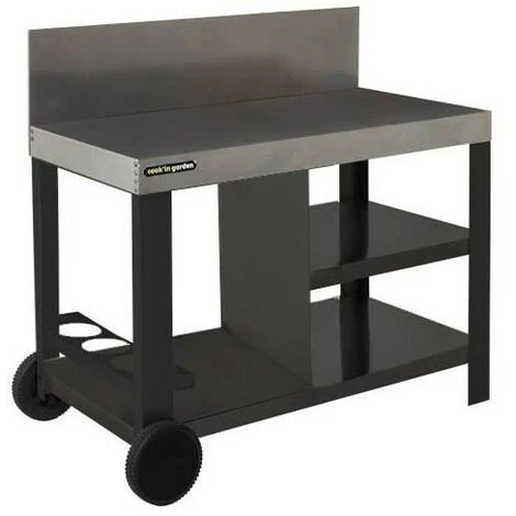 COOK'IN GARDEN Desserte De Jardin Avec Crédence Pour Plancha - 110 X 55 Cm - Noir 3 COOK'IN GARDEN Desserte De Jardin Avec Crédence Pour Plancha - 110 X 55 Cm - Noir