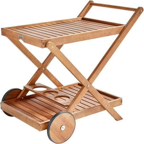 Desserte à Roulette En Bois D'eucalyptus 3 Desserte à Roulette En Bois D'eucalyptus