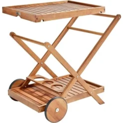 Desserte à Roulette En Bois D'eucalyptus 9 Desserte à Roulette En Bois D'eucalyptus -Promos Verde Rêverie Boutique 58368896 3