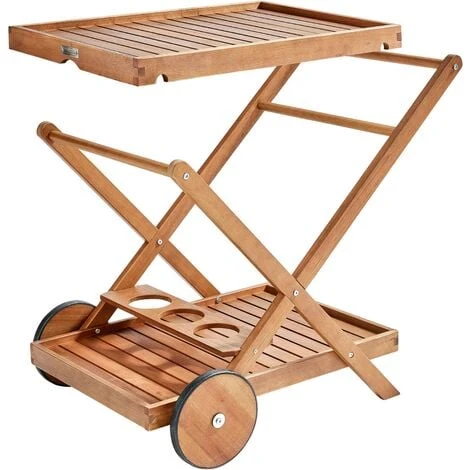 Desserte à Roulette En Bois D'eucalyptus 5 Desserte à Roulette En Bois D'eucalyptus – Image 3