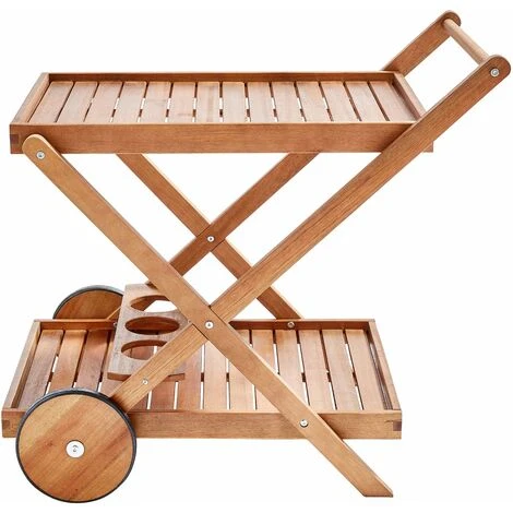 Desserte à Roulette En Bois D'eucalyptus 6 Desserte à Roulette En Bois D'eucalyptus – Image 4