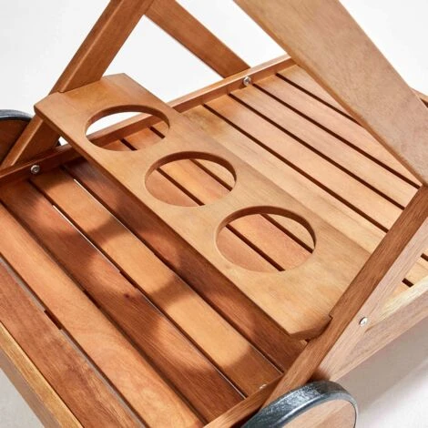 Desserte à Roulette En Bois D'eucalyptus 7 Desserte à Roulette En Bois D'eucalyptus – Image 5