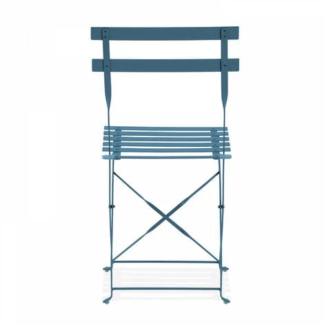 Lot De 2 Chaises Pliantes En Acier Bleu Pacific 4 Lot De 2 Chaises Pliantes En Acier Bleu Pacific – Image 2