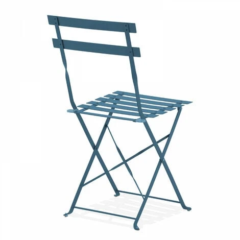 Lot De 2 Chaises Pliantes En Acier Bleu Pacific 5 Lot De 2 Chaises Pliantes En Acier Bleu Pacific – Image 3