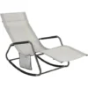 SoBuy OGS47-HG Fauteuil à Bascule Transat De Relaxation Chaise Longue Bain De Soleil Rocking Chair – Avec Pochette Latérale Et Repose-Pieds -Promos Verde Rêverie Boutique 58660092 1