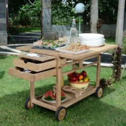 Desserte Roulante En Teck Ecograde Party