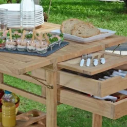 Desserte Roulante En Teck Ecograde Party -Promos Verde Rêverie Boutique 586986 3