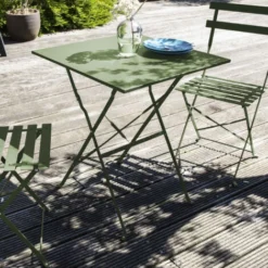 Table De Jardin Pliante Bistrot En Acier Vert Cactus -Promos Verde Rêverie Boutique 58699183 5