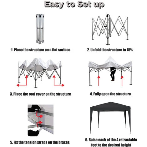 Tente Pliante 3x3m ECO BRISO Tube 30mm En ALU & ACIER Bâche 220g/m² ENDUIT PVC 100% ÉTANCHE Tente Pliante De Réception Sac De Transport 7 Tente Pliante 3x3m ECO BRISO Tube 30mm En ALU & ACIER Bâche 220g/m² ENDUIT PVC 100% ÉTANCHE Tente Pliante De Réception Sac De Transport – Image 5