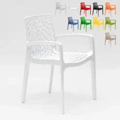 Chaise En Polypropylène Accoudoirs Jardin Café Grand Soleil Gruvyer Arm Couleur: Blanc