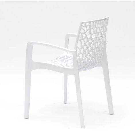 Chaise En Polypropylène Accoudoirs Jardin Café Grand Soleil Gruvyer Arm Couleur: Blanc 6 Chaise En Polypropylène Accoudoirs Jardin Café Grand Soleil Gruvyer Arm Couleur: Blanc – Image 4