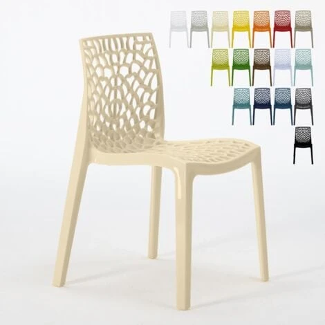 Chaise De Cuisine Bar Café En Polypropylène Nid D'abeille Gruvyer Grand Soleil Couleur: Beige 3 Chaise De Cuisine Bar Café En Polypropylène Nid D'abeille Gruvyer Grand Soleil Couleur: Beige