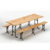 Table De Brasserie Bancs En Bois 3 Pieds Pliants Festival Jardin 220x80 -Promos Verde Rêverie Boutique 5914914 1