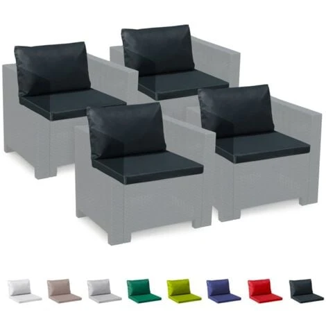 Coussins De Rechange Pour Salon De Jardin Bica Grand Soleil Rotin Imperméables étanches Rotin 4 Places Couleur: Noir 3 Coussins De Rechange Pour Salon De Jardin Bica Grand Soleil Rotin Imperméables étanches Rotin 4 Places Couleur: Noir