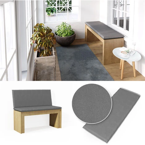 Coussin Pour Banc 100x40cm Gris Vicco 4 Coussin Pour Banc 100x40cm Gris Vicco – Image 2