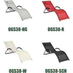 SoBuy OGS38-R Transat De Jardin Chaise Longue Bain De Soleil Avec Appui-tête- Charge Max 120 Kg, Rouge -Promos Verde Rêverie Boutique 59241265 5