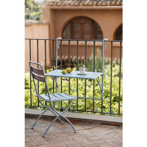 Table De Jardin Rectangulaire Suspendue Et Pliante (70x45,5 Cm) Janti SKLUM Brouillard Bleu 4 Table De Jardin Rectangulaire Suspendue Et Pliante (70x45,5 Cm) Janti SKLUM Brouillard Bleu – Image 2