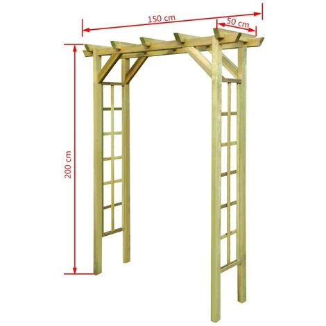 Nova Pergola / Garden Arch 150x50x200 Cm En Bois Imprégné 5 Nova Pergola / Garden Arch 150x50x200 Cm En Bois Imprégné – Image 3