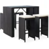 VIDAXL Garden Bar Set 5 PCS Dans Polyrattan Et Verre Noire 1 VIDAXL Garden Bar Set 5 PCS Dans Polyrattan Et Verre Noire -Promos Verde Rêverie Boutique 59996648 1