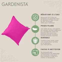 Gardenista Extérieur Résistant à L'eau Coussin Coloré Pour Chaises En Rotin,Farci Décor Oreillers Pour Chaise De Jardin Avec Remplissage En Fibres Creuses45x45cm, Rose 9 Gardenista Extérieur Résistant à L'eau Coussin Coloré Pour Chaises En Rotin,Farci Décor Oreillers Pour Chaise De Jardin Avec Remplissage En Fibres Creuses45x45cm, Rose -Promos Verde Rêverie Boutique 60309341 3