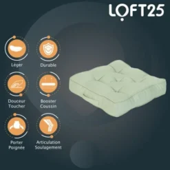 Loft 25 Extra Epais 4Inch Coussin De Siège Carré Tatami Avec Poignée De Transport, Coton Booster Coussin Pour L'intérieur, Genou & Coussin De Soulagement Des Articulations50x50x10cm, Dewkist 9 Loft 25 Extra Epais 4Inch Coussin De Siège Carré Tatami Avec Poignée De Transport, Coton Booster Coussin Pour L'intérieur, Genou & Coussin De Soulagement Des Articulations50x50x10cm, Dewkist -Promos Verde Rêverie Boutique 60309345 3