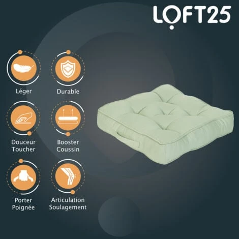 Loft 25 Extra Epais 4Inch Coussin De Siège Carré Tatami Avec Poignée De Transport, Coton Booster Coussin Pour L'intérieur, Genou & Coussin De Soulagement Des Articulations50x50x10cm, Dewkist 5 Loft 25 Extra Epais 4Inch Coussin De Siège Carré Tatami Avec Poignée De Transport, Coton Booster Coussin Pour L'intérieur, Genou & Coussin De Soulagement Des Articulations50x50x10cm, Dewkist – Image 3