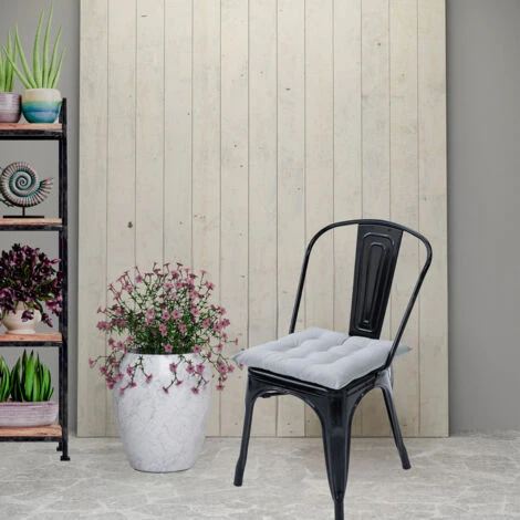 Loft 25 Tufté Carré Siège Coussin Pour Chaises à Manger Avec Attaches Sécurisées Douceur & Siège Confortable Rembourré, Serré Plancher Sécurisé Coussin Pour Sièges D'intérieur, Argent (2PK) 6 Loft 25 Tufté Carré Siège Coussin Pour Chaises à Manger Avec Attaches Sécurisées Douceur & Siège Confortable Rembourré, Serré Plancher Sécurisé Coussin Pour Sièges D'intérieur, Argent (2PK) – Image 4