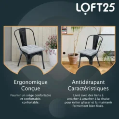 Loft 25 Tufté Carré Siège Coussin Pour Chaises à Manger Avec Attaches Sécurisées Douceur & Siège Confortable Rembourré, Serré Plancher Sécurisé Coussin Pour Sièges D'intérieur, Argent (2PK) 11 Loft 25 Tufté Carré Siège Coussin Pour Chaises à Manger Avec Attaches Sécurisées Douceur & Siège Confortable Rembourré, Serré Plancher Sécurisé Coussin Pour Sièges D'intérieur, Argent (2PK) -Promos Verde Rêverie Boutique 60309580 5