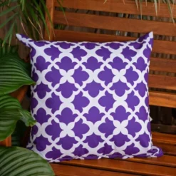 Gardenista Extérieur Coussins Imprimés, Résistant à L'eau Coussin à Décoratif Pour Jardin, Coloré Coussin De Banc Avec Fibre Creuse45x45cm, Arabesque Pourpre