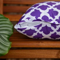 Gardenista Extérieur Coussins Imprimés, Résistant à L'eau Coussin à Décoratif Pour Jardin, Coloré Coussin De Banc Avec Fibre Creuse45x45cm, Arabesque Pourpre -Promos Verde Rêverie Boutique 60309879 5
